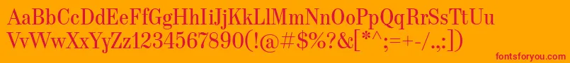 HeneczekRegular Font – Red Fonts on Orange Background
