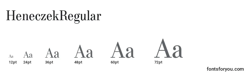 HeneczekRegular Font Sizes