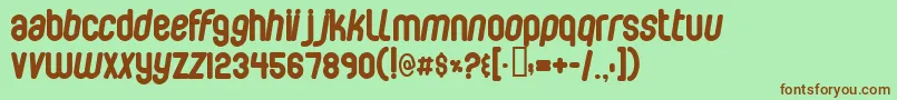 Bubblebo Font – Brown Fonts on Green Background