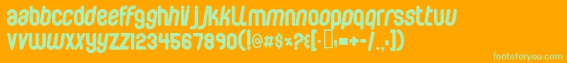 Bubblebo Font – Green Fonts on Orange Background