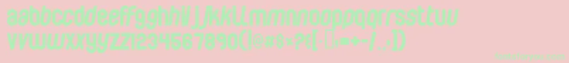 Bubblebo Font – Green Fonts on Pink Background
