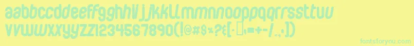 Bubblebo Font – Green Fonts on Yellow Background