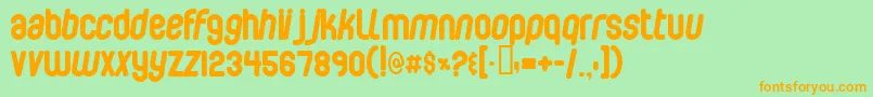 Bubblebo Font – Orange Fonts on Green Background