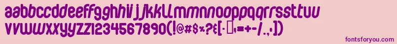 Bubblebo Font – Purple Fonts on Pink Background