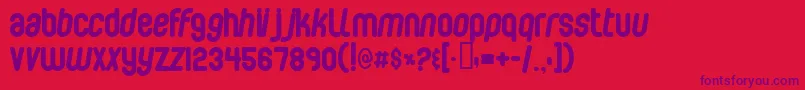 Bubblebo Font – Purple Fonts on Red Background