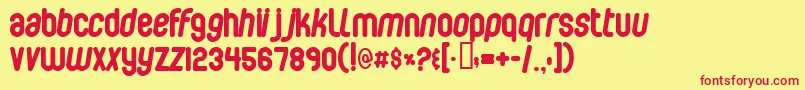 Bubblebo Font – Red Fonts on Yellow Background