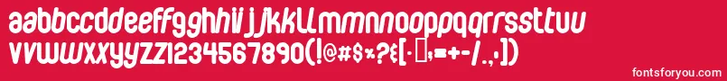 Bubblebo Font – White Fonts on Red Background