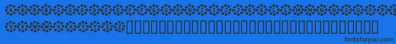 KrWreathOfHearts Font – Black Fonts on Blue Background