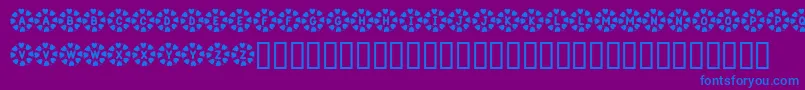 KrWreathOfHearts Font – Blue Fonts on Purple Background