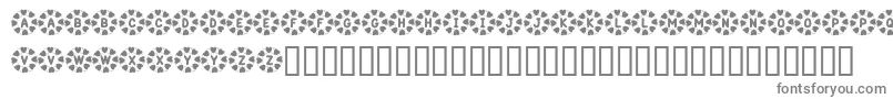 KrWreathOfHearts-fontti – harmaat kirjasimet valkoisella taustalla