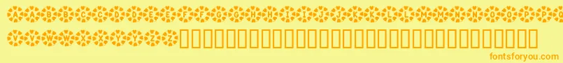 KrWreathOfHearts Font – Orange Fonts on Yellow Background