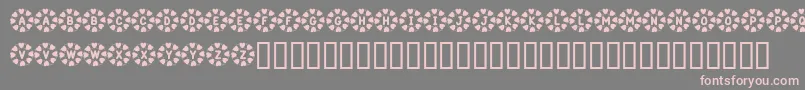 フォントKrWreathOfHearts – 灰色の背景にピンクのフォント