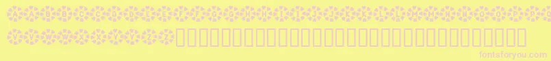 KrWreathOfHearts Font – Pink Fonts on Yellow Background