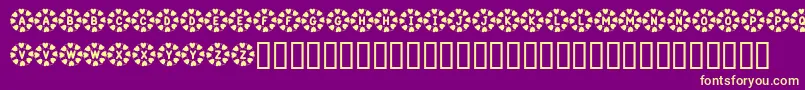 KrWreathOfHearts Font – Yellow Fonts on Purple Background