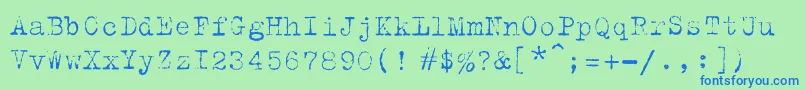 TrixiecyrLight-fontti – siniset fontit vihreällä taustalla