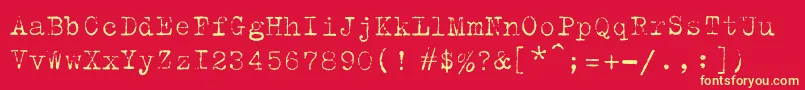 TrixiecyrLight-fontti – keltaiset fontit punaisella taustalla