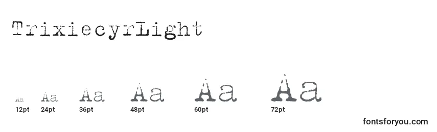 TrixiecyrLight Font Sizes