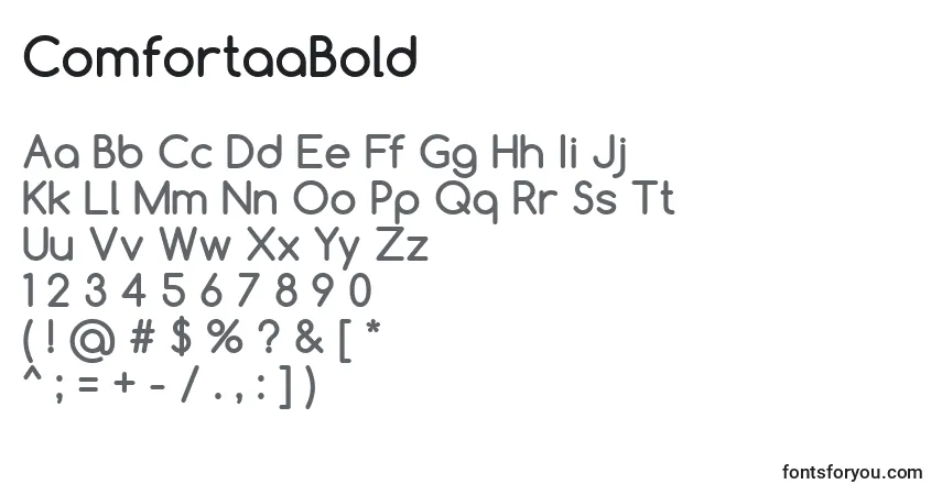Шрифт ComfortaaBold – алфавит, цифры, специальные символы