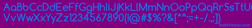 ComfortaaBold-Schriftart – Blaue Schriften auf violettem Hintergrund
