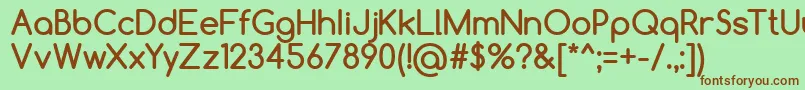 ComfortaaBold Font – Brown Fonts on Green Background