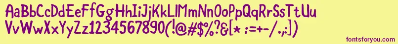 CoolstoryRegular Font – Purple Fonts on Yellow Background