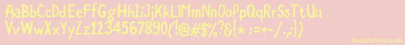 CoolstoryRegular Font – Yellow Fonts on Pink Background