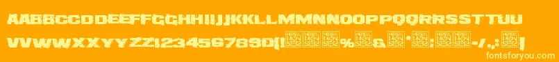 HbmDirteeBoxDonationware Font – Yellow Fonts on Orange Background