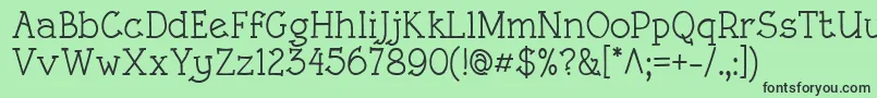 RoughLtMedium Font – Black Fonts on Green Background