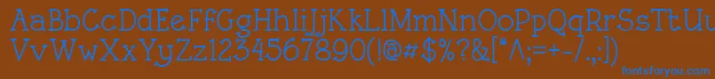 RoughLtMedium Font – Blue Fonts on Brown Background