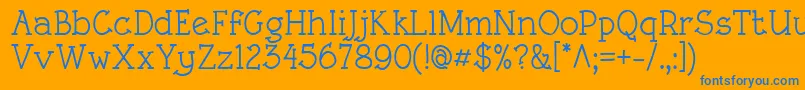 RoughLtMedium Font – Blue Fonts on Orange Background