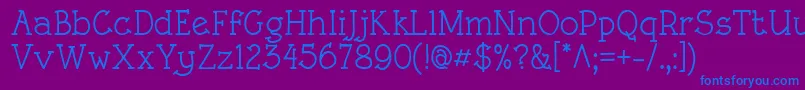 フォントRoughLtMedium – 紫色の背景に青い文字
