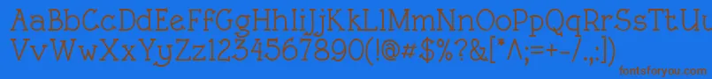 RoughLtMedium Font – Brown Fonts on Blue Background