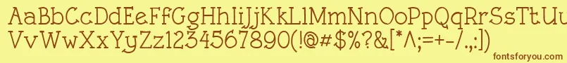 RoughLtMedium Font – Brown Fonts on Yellow Background