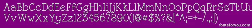 RoughLtMedium Font – Green Fonts on Purple Background