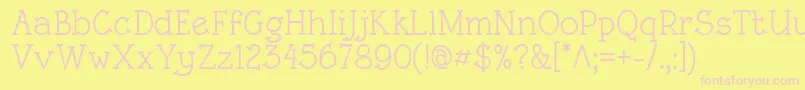 RoughLtMedium Font – Pink Fonts on Yellow Background