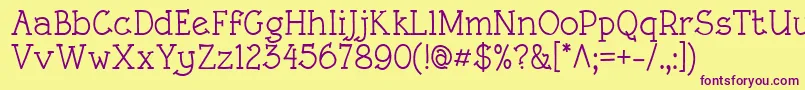 RoughLtMedium Font – Purple Fonts on Yellow Background