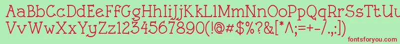 RoughLtMedium Font – Red Fonts on Green Background