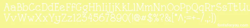 RoughLtMedium Font – White Fonts on Yellow Background