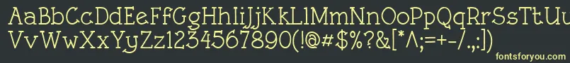 RoughLtMedium Font – Yellow Fonts on Black Background