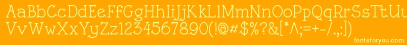 RoughLtMedium-fontti – keltaiset fontit oranssilla taustalla