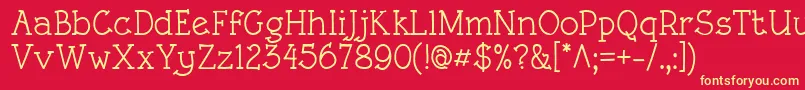 RoughLtMedium-fontti – keltaiset fontit punaisella taustalla