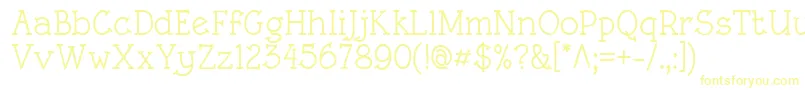 RoughLtMedium-fontti – keltaiset fontit valkoisella taustalla
