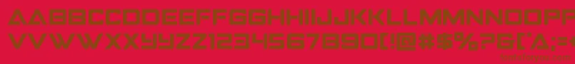 Strikefighter-Schriftart – Braune Schriften auf rotem Hintergrund