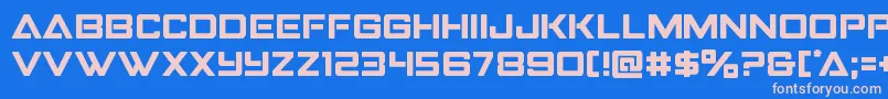 Шрифт Strikefighter – розовые шрифты на синем фоне