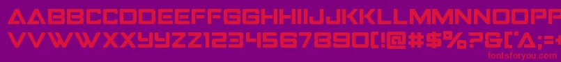 Weitere Informationen zur Strikefighter-Schriftart Strikefighter-Schriftart – Rote Schriften auf violettem Hintergrund