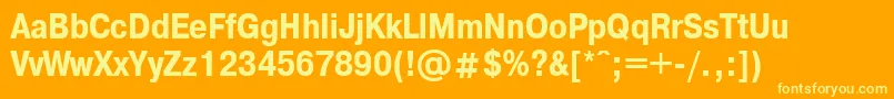 PragmaticacondettBold-Schriftart – Gelbe Schriften auf orangefarbenem Hintergrund