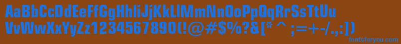EuropecondBold Font – Blue Fonts on Brown Background