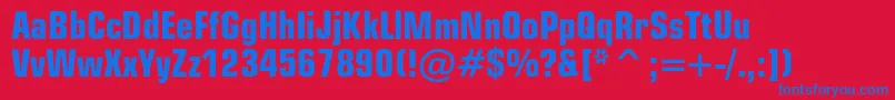 EuropecondBold Font – Blue Fonts on Red Background