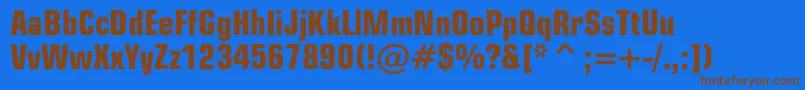 EuropecondBold Font – Brown Fonts on Blue Background