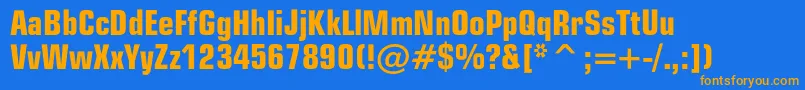 EuropecondBold Font – Orange Fonts on Blue Background